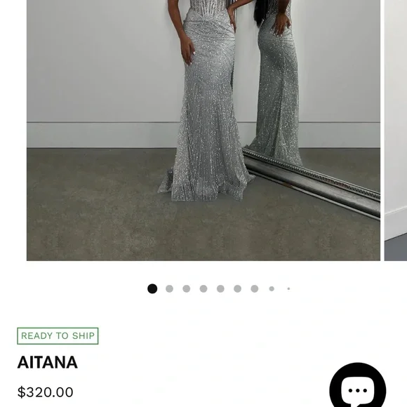 Strapless Silver Embellished Corset Gown - Picture 8 of 8